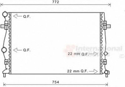 VAN WEZEL 58002343 -  Радиатор, охлаждение двигателя